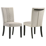 Furniture City Houma - Coaster - Malia Fabric Upholstered Dining Side Chair Beige (Set of 2) - 122342