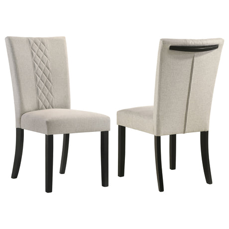 Furniture City Houma - Coaster - Malia Fabric Upholstered Dining Side Chair Beige (Set of 2) - 122342