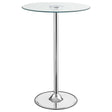 Furniture City Houma - Coaster - Thea Round 28-inch Glass Top LED Bistro Bar Table Chrome - 122400