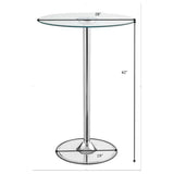 Thea Round 28-inch Glass Top LED Bistro Bar Table Chrome