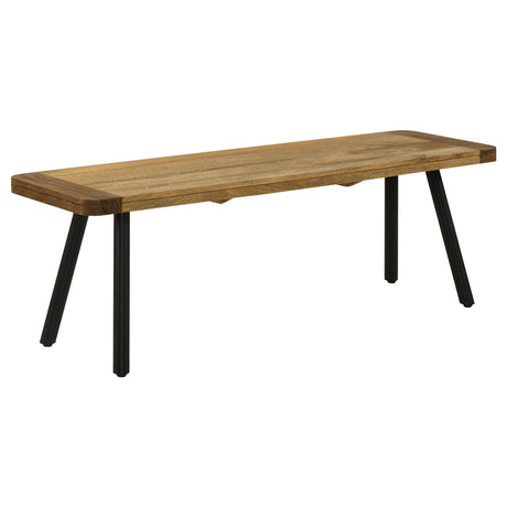 Furniture City Houma - Coaster - Maverick Wood Dining Bench Natural Mango and Black - 123043