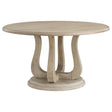 Furniture City Houma - Coaster - Trofello Round 60-inch Pedestal Dining Table White Washed - 123120