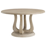 Furniture City Houma - Coaster - Trofello Round 60-inch Pedestal Dining Table White Washed - 123120
