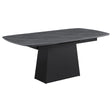 Furniture City Houma - Coaster - Potero 73-inch Faux Marble Extension Leaf Dining Table Black - 123131