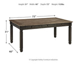 Tyler Creek - Rectangular Dining Room Table - Black / Gray