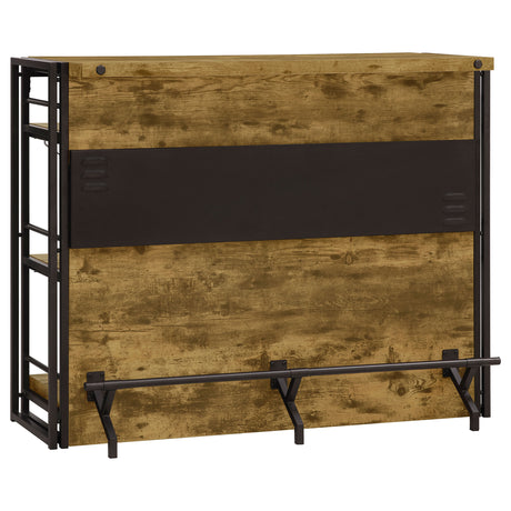 Furniture City Houma - Coaster - Renaldi 3-shelf Home Bar Wine Cabinet Rustic Nutmeg - 130071