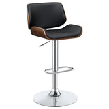 Furniture City Houma - Coaster - Folsom Upholstered Adjustable Bar Stool Black and Chrome - 130502