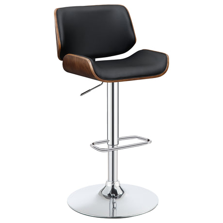 Furniture City Houma - Coaster - Folsom Upholstered Adjustable Bar Stool Black and Chrome - 130502