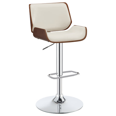 Furniture City Houma - Coaster - Folsom Upholstered Adjustable Bar Stool Ecru and Chrome - 130503