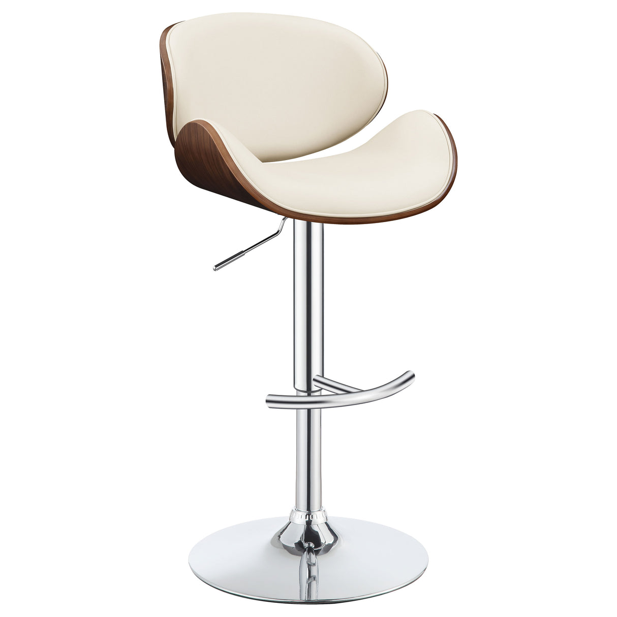 Furniture City Houma - Coaster - Harris Adjustable Bar Stool Ecru and Chrome - 130505