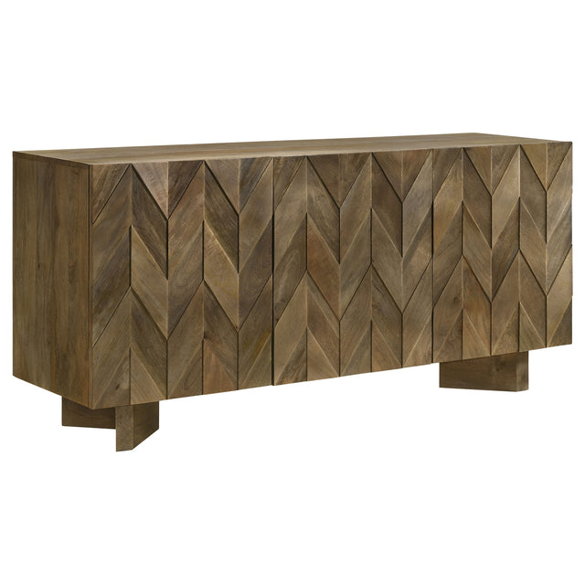 Furniture City Houma - Coaster - Tyler 3-door Solid Wood Sideboard Buffet Cabinet Mango Brown - 130515