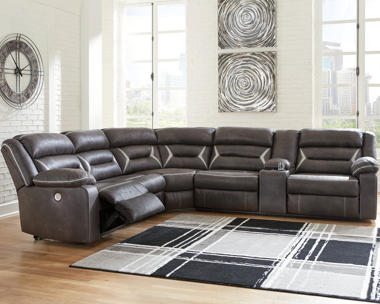 Furniture City Houma - Ashley Furniture - Kincord 4-Piece Power Reclining Sectional - 4-Piece Power Reclining Sectional / Midnight - 13104S3