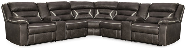 Furniture City Houma - Ashley Furniture - Kincord 3-Piece Power Reclining Sectional - 3-Piece Power Reclining Sectional / Midnight - 13104S5