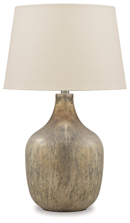 Mari - Glass Table Lamp - Gray / Gold Finish