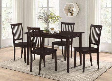 Furniture City Houma - Coaster - Gomez 5-piece Rectangular Dining Table Set Cappuccino - 150152