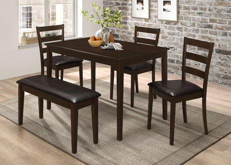 Furniture City Houma - Coaster - Guillen 5-piece Rectangular Dining Table Set Cappuccino - 150232