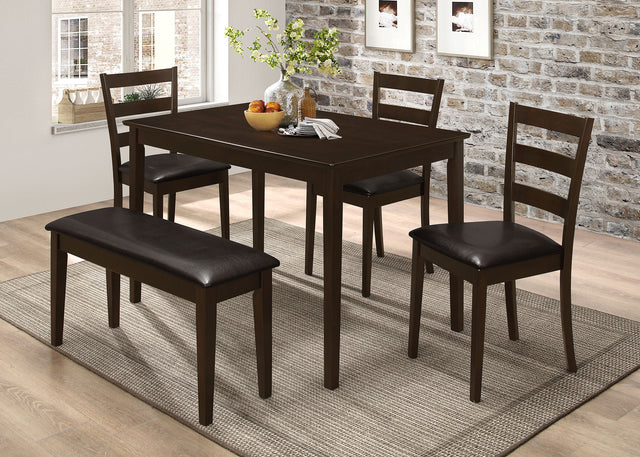 Furniture City Houma - Coaster - Guillen 5-piece Rectangular Dining Table Set Cappuccino - 150232