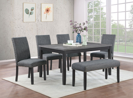 Furniture City Houma - Coaster - Barlow 6-piece Rectangular Dining Table Set Grey and Black - 150366
