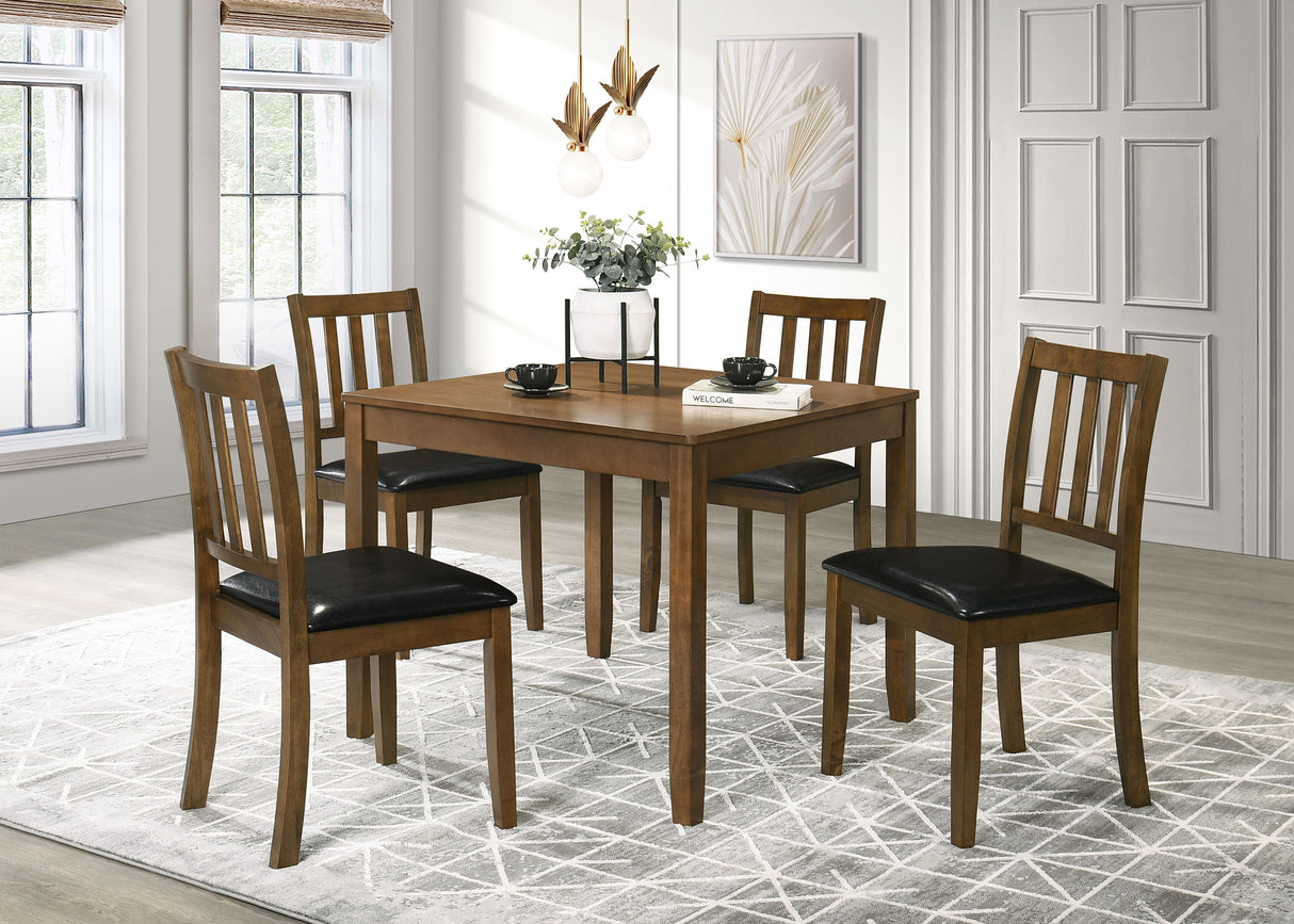 Furniture City Houma - Coaster - Parkwood 5-piece Square Dining Table Set Honey Brown - 150400