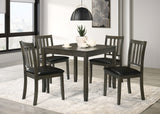 Furniture City Houma - Coaster - Parkwood 5-piece Square Dining Table Set Charcoal - 150410