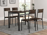 Furniture City Houma - Coaster - Lana 5-piece Rectangular Dining Set Dark Brown and Black - 150505
