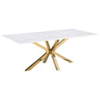 Furniture City Houma - Coaster - Venera Rectangular 79-inch Faux Marble Dining Table White - 150541