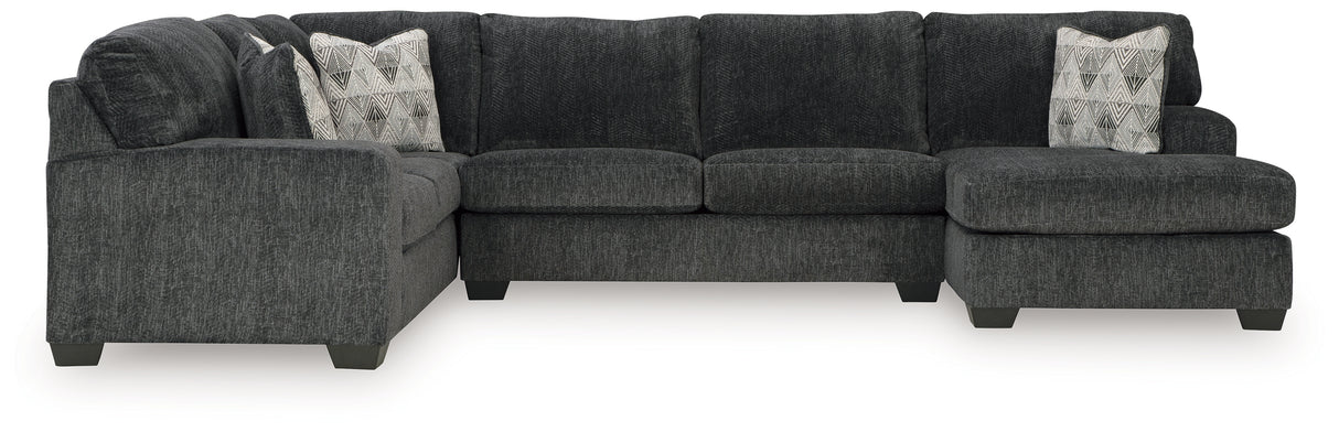 Furniture City Houma - Ashley Furniture - Hollyview 3-Piece Sectional with Chaise - LAF 3-Piece Sectional with Chaise / Shadow - 15205S1