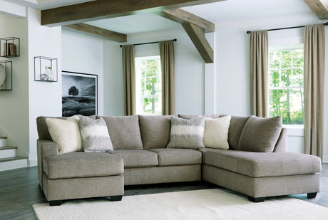 Furniture City Houma - Ashley Furniture - Creswell 2-Piece Sectional with Chaise - LAF 2-Piece Sectional with Chaise / Stone - 15305S1