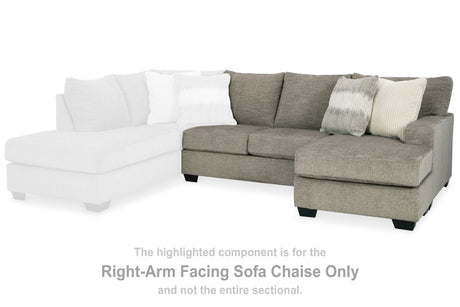 Furniture City Houma - Ashley Furniture - Creswell Right-Arm Facing Sofa Chaise - RAF Sofa Chaise / Stone - 1530503
