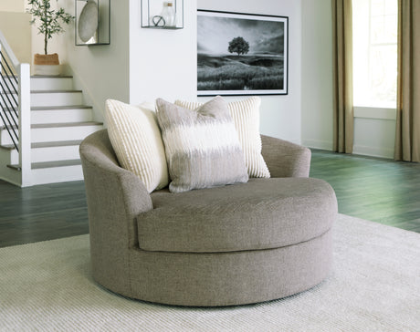 Furniture City Houma - Ashley Furniture - Creswell Oversized Swivel Accent Chair - Oversized Swivel Accent Chair / Stone - 1530521