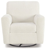 Herstow - Swivel Glider Accent Chair - Ivory