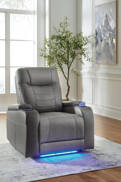 Furniture City Houma - Ashley Furniture - Schooner Rocks Living Room - PWR Recliner/ADJ Headrest / Slate - 1610213