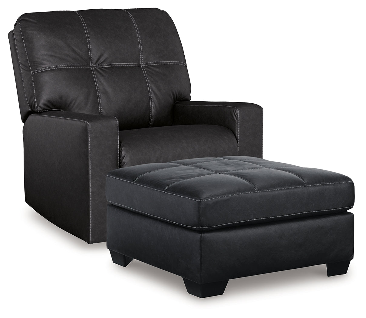 Furniture City Houma - Ashley Furniture - Barlin Mills Recliner and Oversized Accent Ottoman - Recliner and Oversized Accent Ottoman - 17004U4