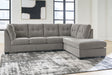 Furniture City Houma - Ashley Furniture - Lanelly 2-Piece Sectional with Chaise - LAF 2-Piece Sectional with Chaise / Alloy - 17504S1