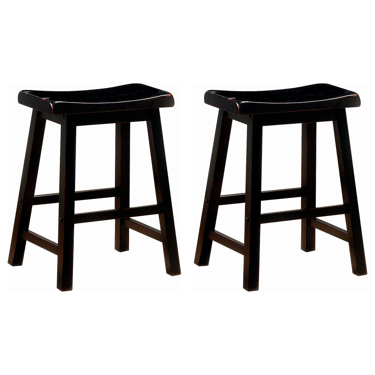 Furniture City Houma - Coaster - Durant Wood Backless Counter Stool Black (Set of 2) - 180019