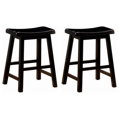 Furniture City Houma - Coaster - Durant Wood Backless Counter Stool Black (Set of 2) - 180019