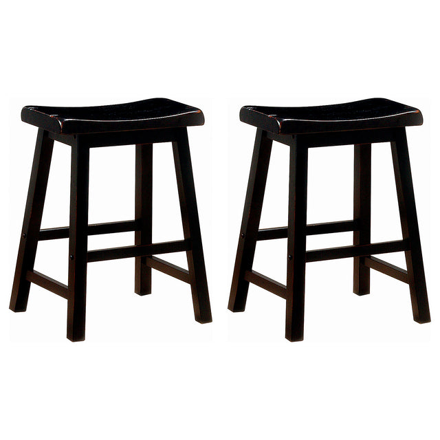 Furniture City Houma - Coaster - Durant Wood Backless Counter Stool Black (Set of 2) - 180019