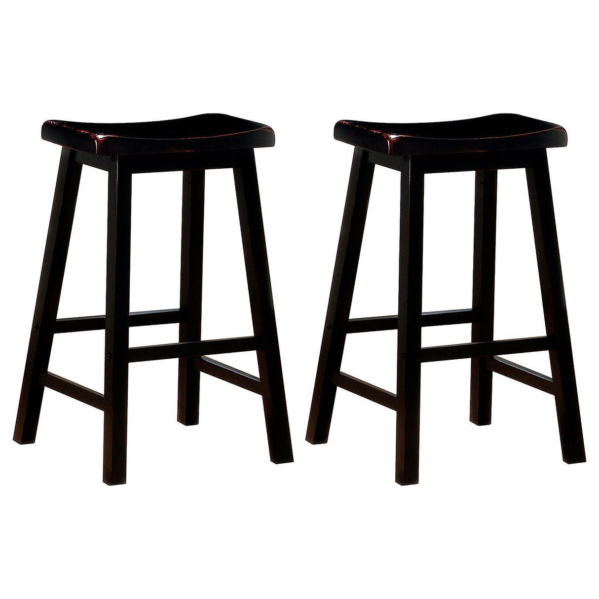 Furniture City Houma - Coaster - Durant Wood Backless Bar Stool Black (Set of 2) - 180029