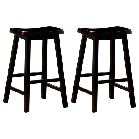 Furniture City Houma - Coaster - Durant Wood Backless Bar Stool Black (Set of 2) - 180029