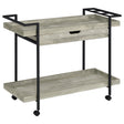 Furniture City Houma - Coaster - Ventura 1-drawer Engineered Wood Bar Cart Grey Driftwood - 181005