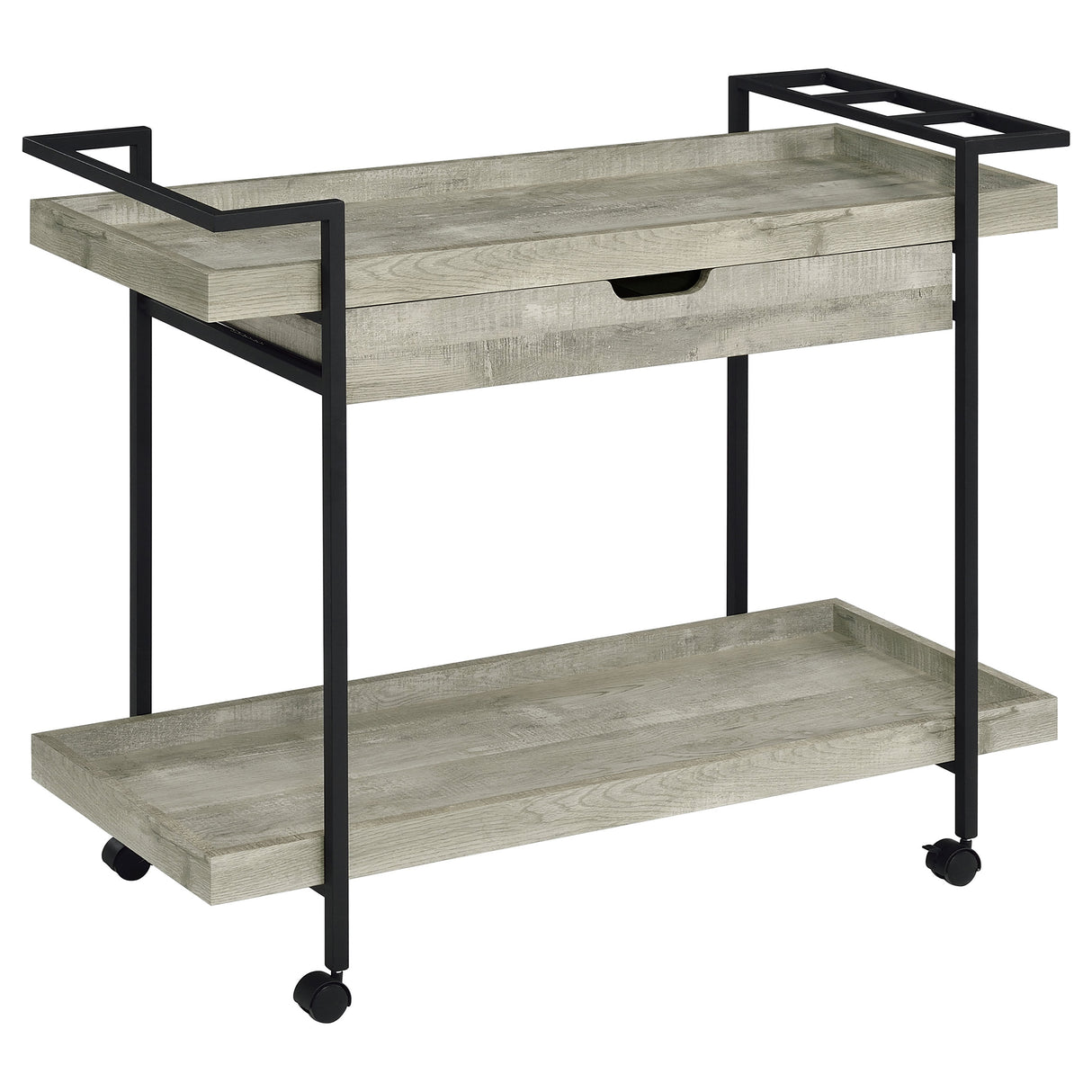 Furniture City Houma - Coaster - Ventura 1-drawer Engineered Wood Bar Cart Grey Driftwood - 181005