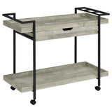 Furniture City Houma - Coaster - Ventura 1-drawer Engineered Wood Bar Cart Grey Driftwood - 181005
