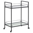 Furniture City Houma - Coaster - Curltis 2-tier Rectangular Glass Shelf Metal Bar Cart Black - 181065