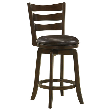 Furniture City Houma - Coaster - Murphy Wood Counter Height Swivel Bar Chair Dark Brown - 181368