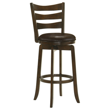 Furniture City Houma - Coaster - Murphy Wood Pub Height Swivel Bar Chair Dark Brown - 181369