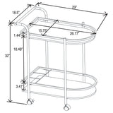 Desiree 2-tier Faux Marble Shelf Metal Bar Cart Black