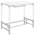 Furniture City Houma - Coaster - Norcrest 47-inch Acrylic Leg Bar Table White High Gloss - 182101