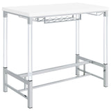 Furniture City Houma - Coaster - Norcrest 47-inch Acrylic Leg Bar Table White High Gloss - 182101