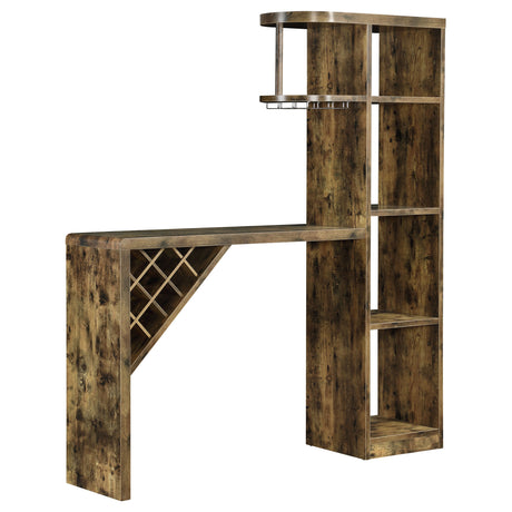 Furniture City Houma - Coaster - Belvedere 5-shelf Home Bar Table Wine Storage Rustic Nutmeg - 182127