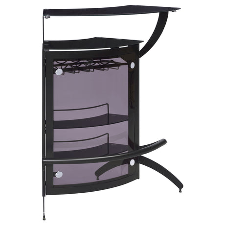 Furniture City Houma - Coaster - Dallas 2-shelf Curved Freestanding Home Bar Cabinet Black - 182135